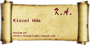 Kiszel Ada névjegykártya